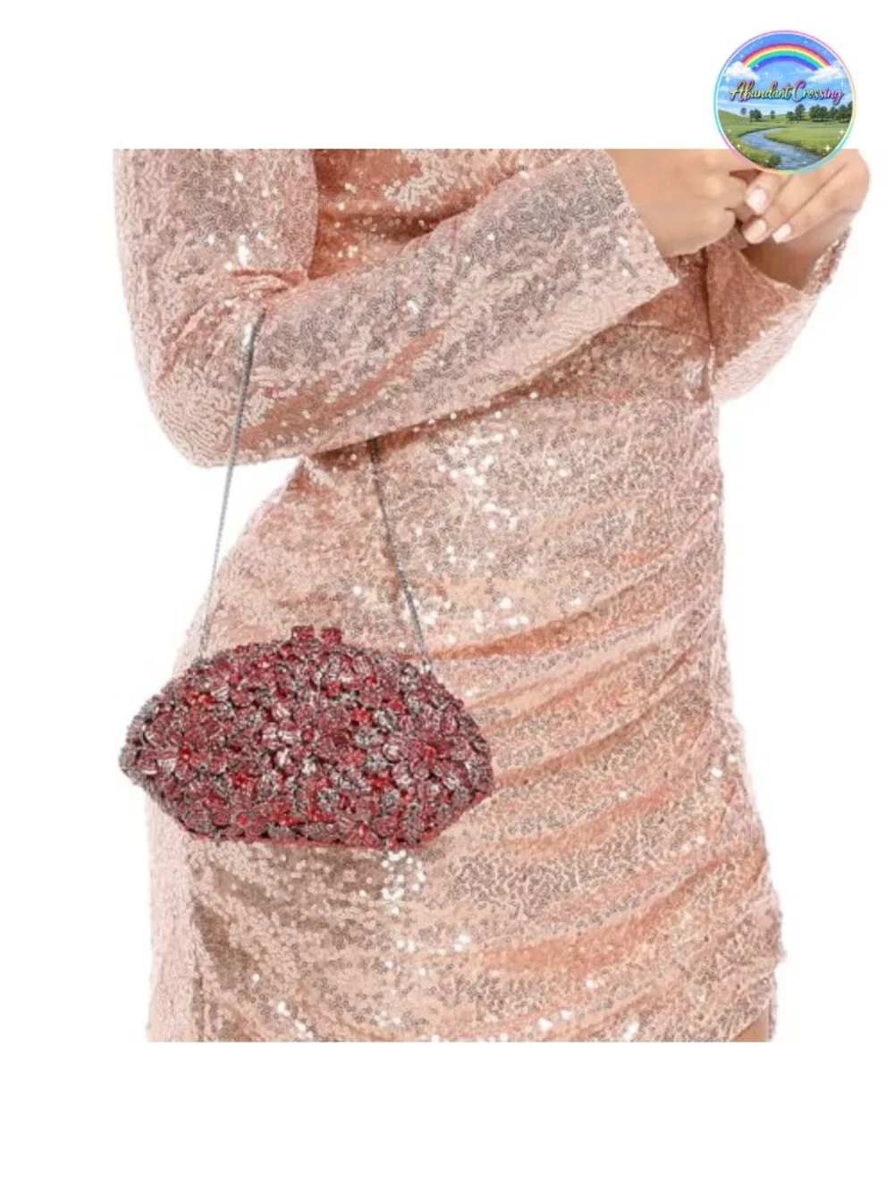Flower Crystal Clutch Evening Bag Formal Wedding Party Mini Metal Frame